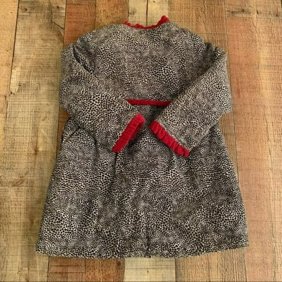 Penelope Mack Girls size 5 Leopard Print Coat With Red Trim - Picture 5 of 7